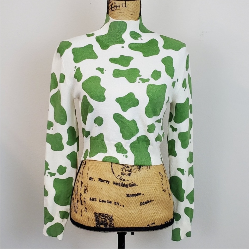 Zara Wool-blend. Mock neck cropped sweater. Sz M